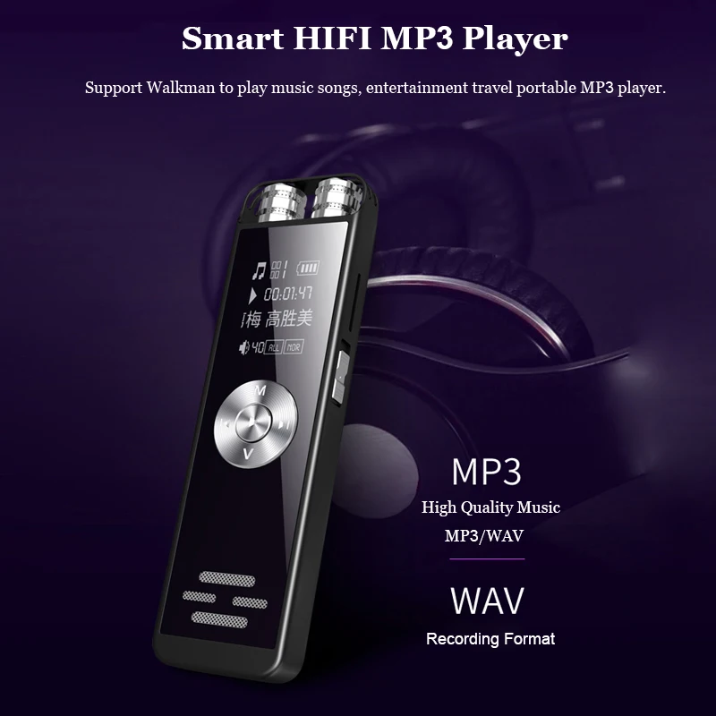 HLTON Мини цифровой диктофон аудио цифровой диктофон-ручка звукозаписывающее устройство Голосовая активация запись конференц-класс HIFI MP3-плеер