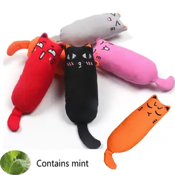 

1pcs Cat Grinding Catnip Toy Funny Interactive Plush Cat Toy Pet Kitten Chewing Toy Claws Thumb Bite Cat Mint For Cats Teeth Toy