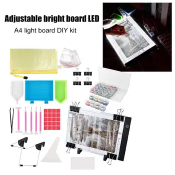 

A4 5D Diamond Cross Stitch Set Embroidery Drawing Tools Dimmable LED Light Pad Copyboard Home Diamond Painting DIY