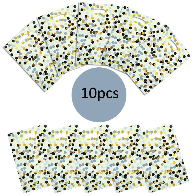10 шт./лот, цветная Звездная пудра, Подарочная сумка для детского душа, украшения на день рождения, алюминиевая пленочная сумка, утолщенные гофрированные сумки для конфет