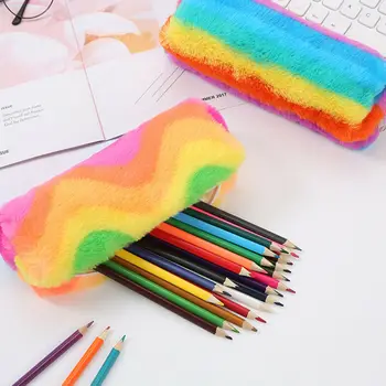 

New Brand Women Girls Cute Zipper Pencil Case Pen Box Bags Makeup Storage Pouch Supplies
