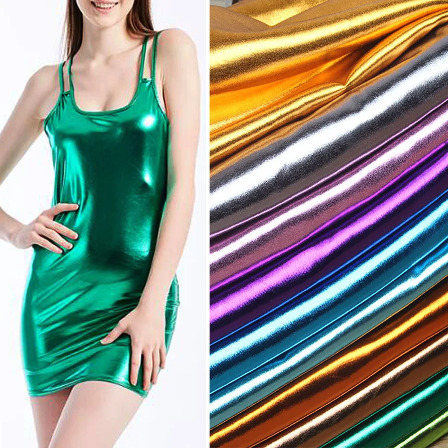 Stretchy Bronzing Fabric Lycra Spandex Metallic Shiny Wedding Costume DIY Stage Cosplay Doll Dress | Дом и сад