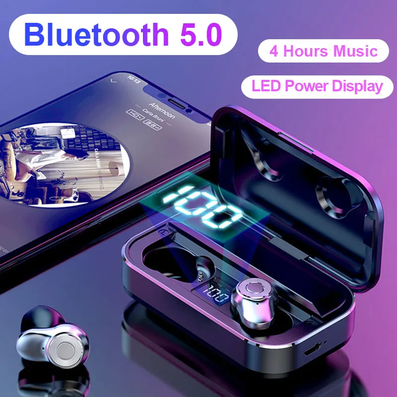 Bluetooth наушники Беспроводные спортивные наушники с зарядной коробкой Fone De Ouvido Sem Fio для samsung sony iPhone 6/7/8/X/11 гарнитура