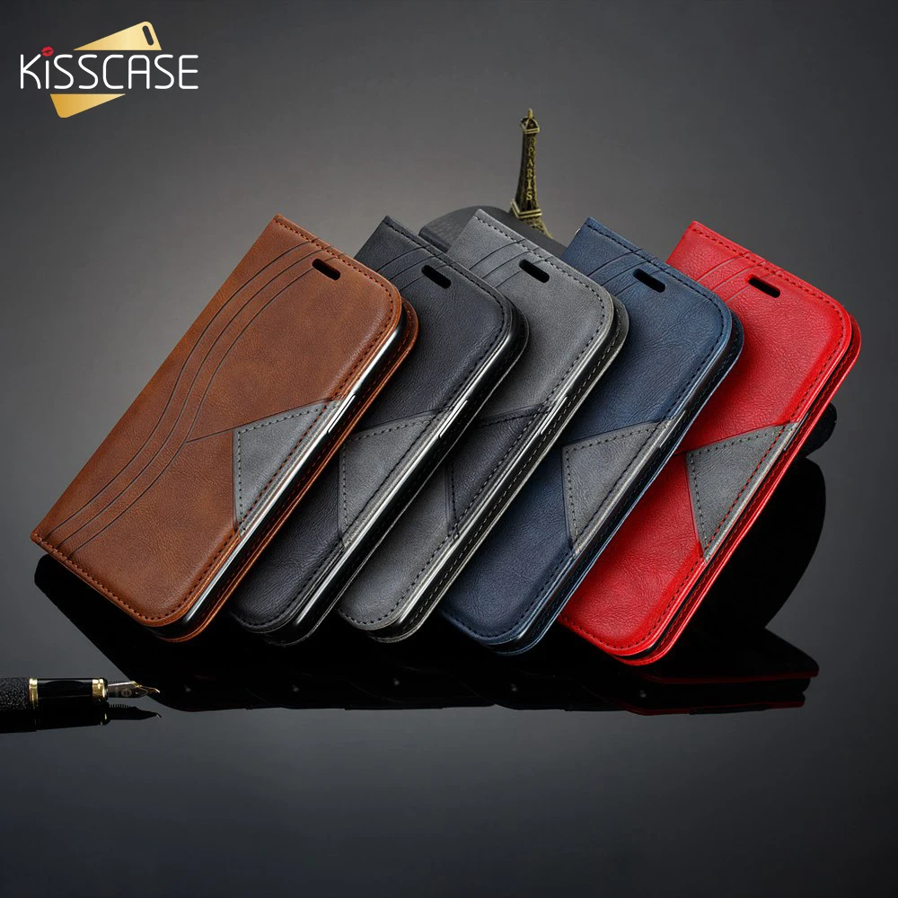 KISSCASE Flip Wallet Case for Samsung S8 S9 S10 Plus Note 9 10 Pro Luxury Card Holder Cover A20 A30 Coque |