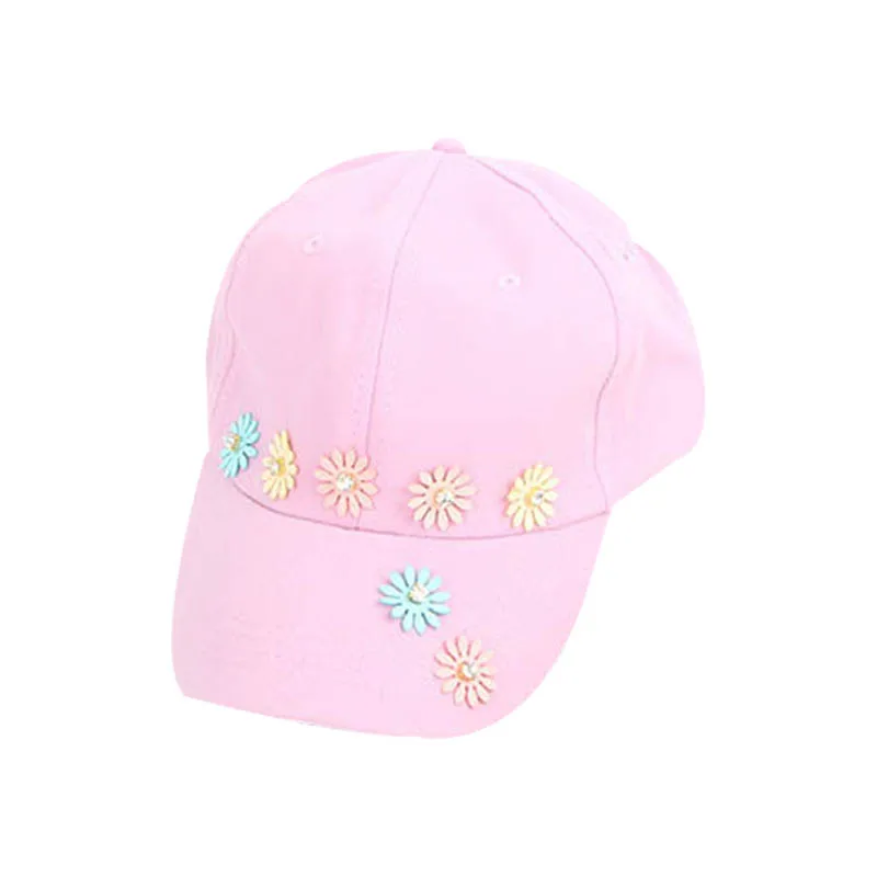 

Leisure Cap Kids Baby Girl Cute Flower Print Caps Breathable Sunshade Hats Toddlers Adjustable Sun Protection Casual Visors