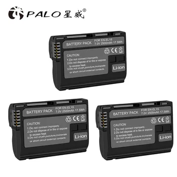 

PALO 3pcs 2500mAh EN-EL15 EN EL15 ENEL15 7V battery case for Nikon DSLR D600 D610 D800 D800E D810 D7000 D7100 D7200 l15