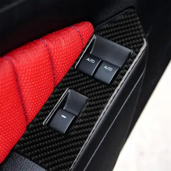 

Carbon Fiber Car Door Window Glass Lifter Switch Panel Sticker Auto Interior decoration Accessories for Ford Mustang 2009-2013
