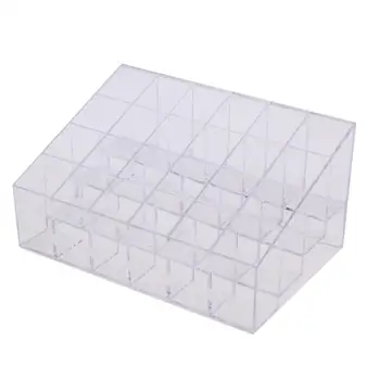 

Acrylic Makeup Organizer Storage Box 24 Grid Cosmetic Box Lipstick Jewelry Box Case Holder Display Stand make up organizer