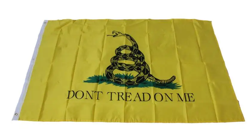Don't Tread On Me Gadsden Flag Banner Hanging Fade Resistant Canvas Tea Party Flags Polyester Brass Grommet 3 X 5 Ft yellow