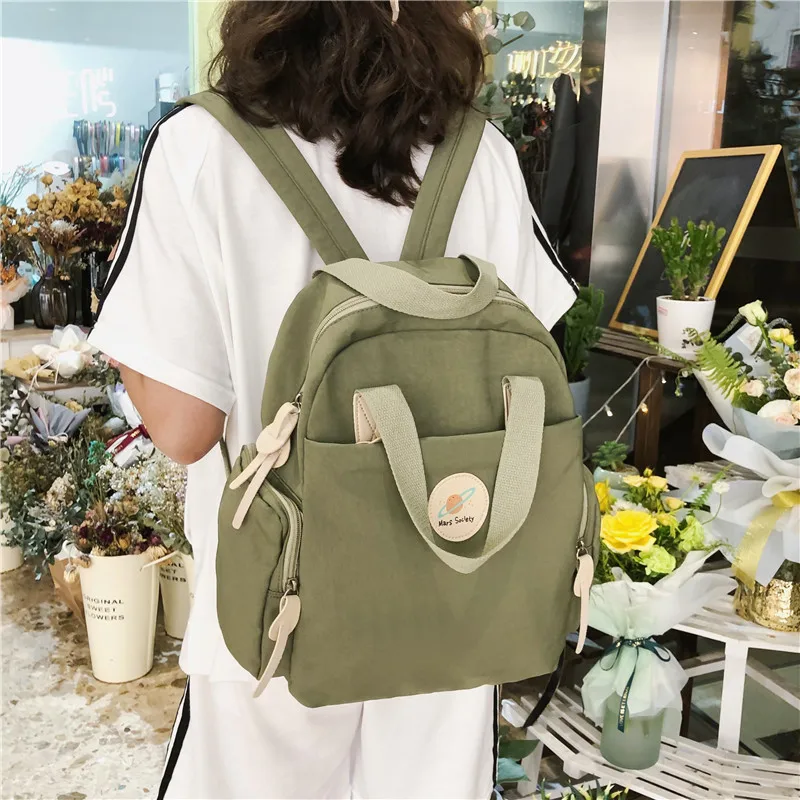 

Small fresh labeling art student bag female leisure Joker backpack