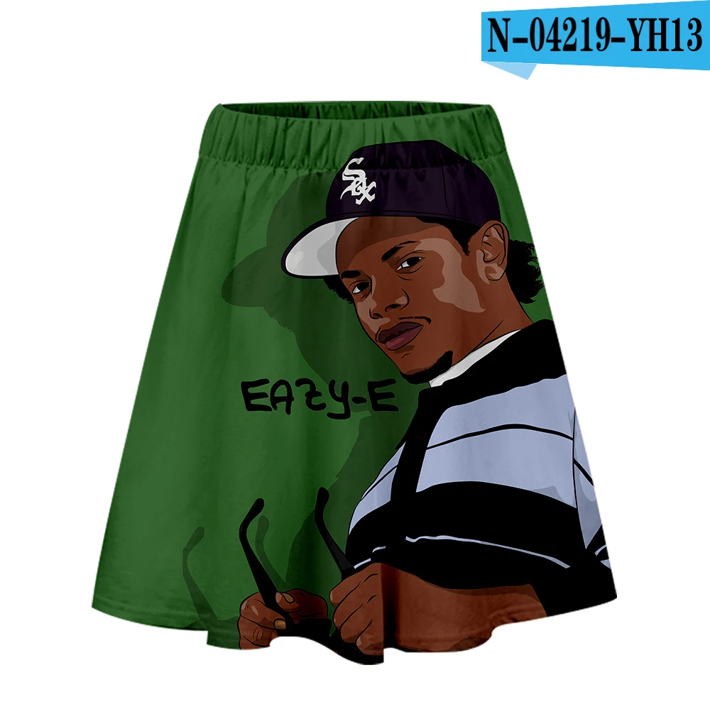 Eazy E Женская юбка с завышенной талией Осенняя плиссированная юбка до колен с принтом в стиле гангста рэп модная юбка-стрейч 1 шт - Цвет: one