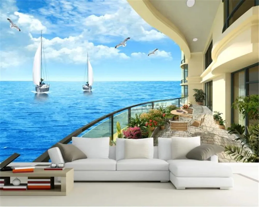 3d обои для дома, для отдыха, балкона, 3D ТВ, фоновое настенное украшение для спальни, настенная бумага