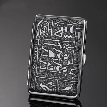 

14 Cigarette Retro Delicate Pattern Men Leather Cigarette Case Waterproof Cigarette Box Slim Portable Smoker Gift for men
