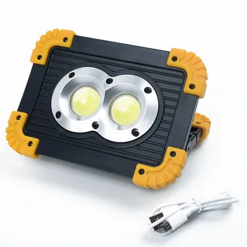

Bright 50w LED Cordless COB Work Light Flood Lamp+2* 18650 Battery Usb Charging