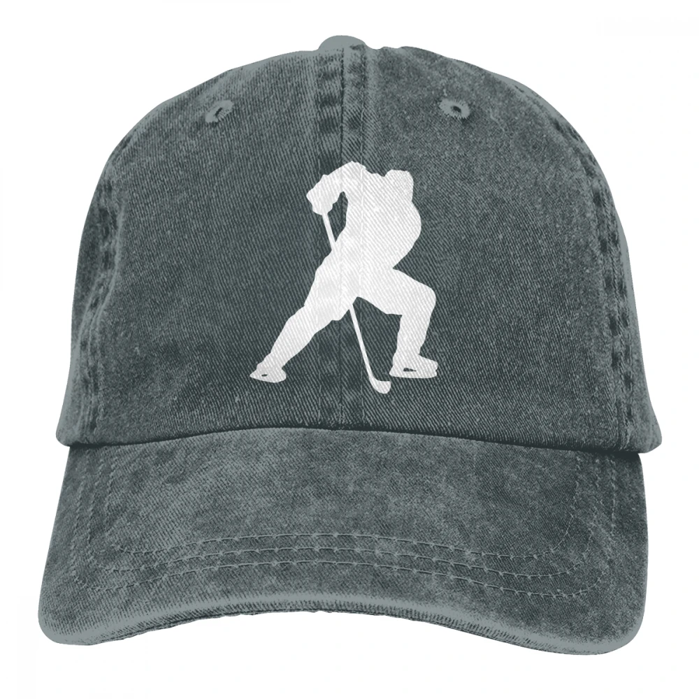 Хоккейный плеер Casquette черные унисекс Мужские Женские джинсовые бейсболка с ремешком кепки регулируемые Гольф папа шляпа