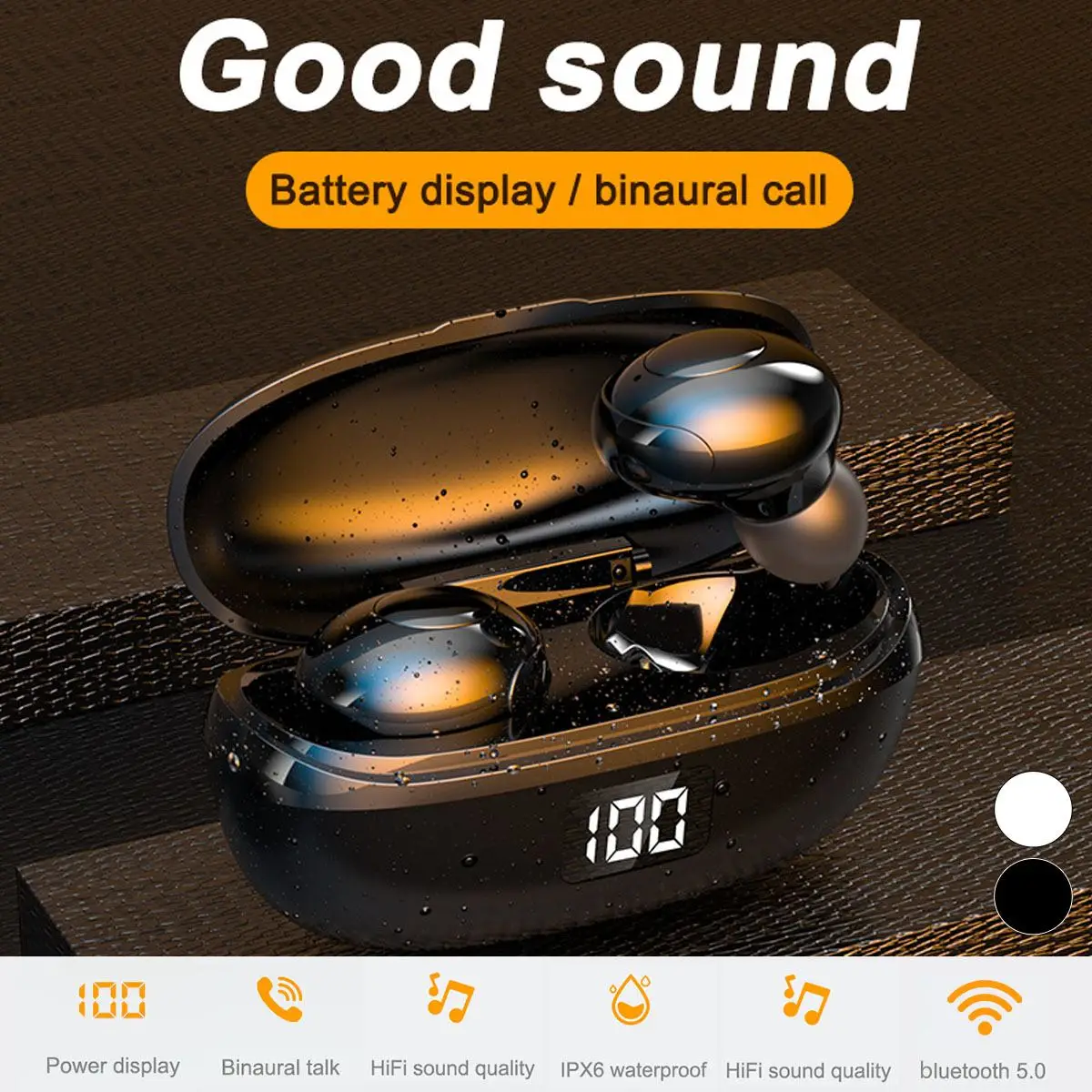 HKT6 TWS bluetooth 5 0 Earphones Wireless Headphones 9D Stereo Sports earphones PK i500 i9000 pro tws fone de ouvido auriculares