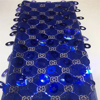 

NaXiu African Lace Fabric Embroidered Nigerian Sequins Lace Fabric High Quality French Tulle Lace Fabric For Women