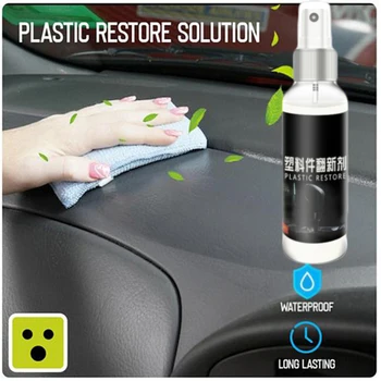 

30ml Plastic Parts Retreading Agent Wax Car Cleaning Cloth Polishing Sponge Block Reducing Agent Safety Paint Care
