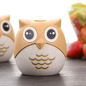 

Wheat Straw Toothpick Storage Box 1Pc Home Table Decor Eco-friendly Toothpick Dispenser Owl Shaped Cute Cartoon