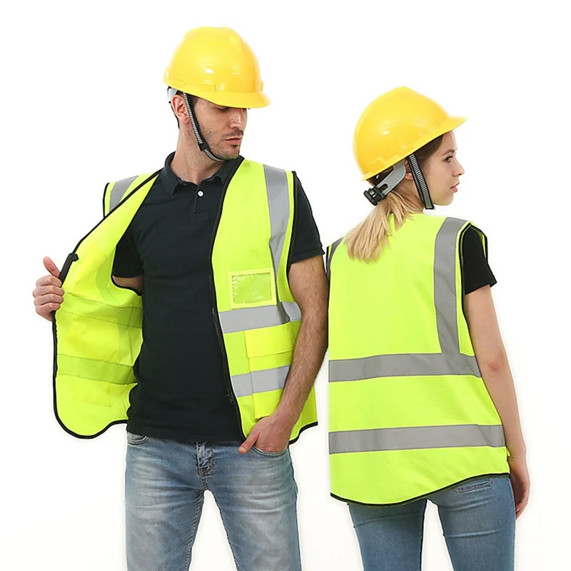 

Visibility Reflective Safety Vest Outdoor Reflective Vest Multi-Pockets Workwear Waistcoat Traffic Warning Cycling Traffic Vest