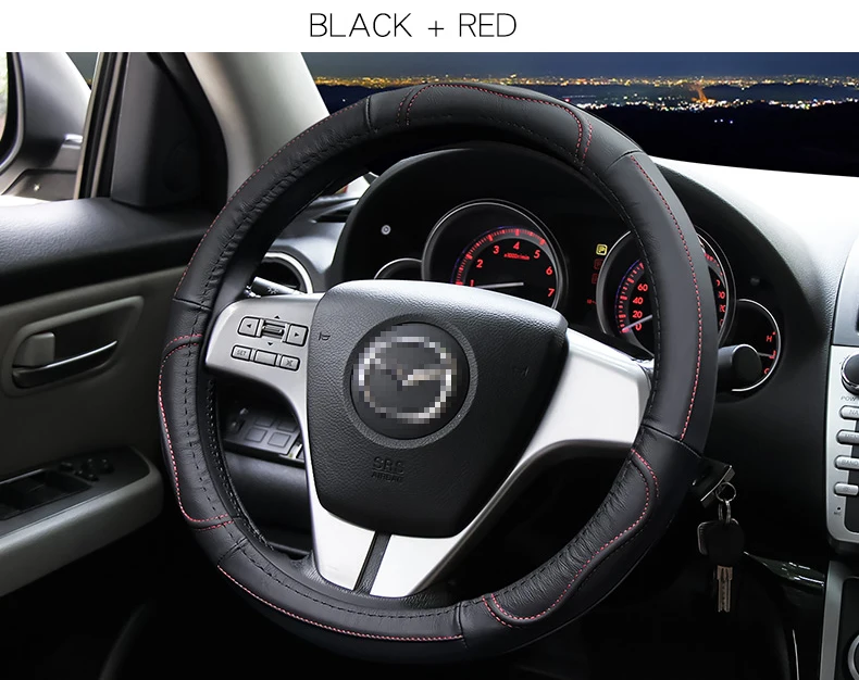 Натуральная кожа чехол рулевого колеса автомобиля нескользящий для Mazda 3 2004-2013 2009 Mazda Axela авто аксессуары