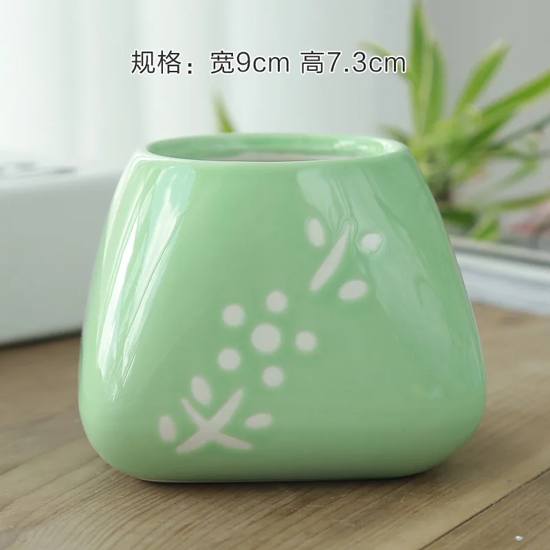 16 New Multi-meat Pot Colorful Small Fresh Japanese Handmade Multi-meat Pot Color Ceramic Plant Container Valentine's Day Gift - Цвет: 16