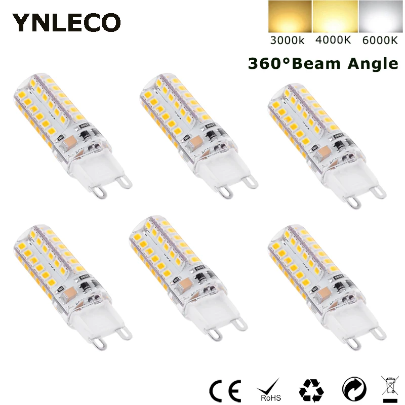 6 упаковок светодиодные лампы G9 110 В 220 3000K 4000K 6000K 2835SMD высококачественные