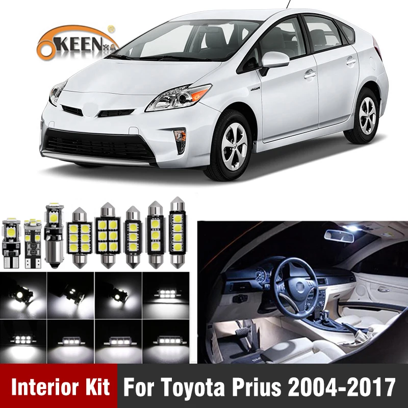 

11Pcs White Canbus LED Lamp For Toyota Prius 2004-2017 Car Bulb Interior Light Kit Map Dome Door Light