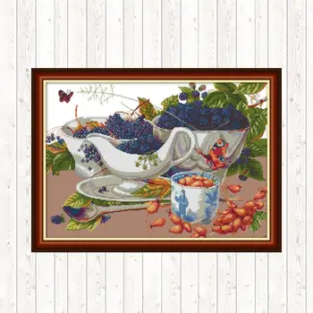 

Wild Fruit 14ct 11ct Printed Canvas Stitches Embroidery Cross Stitch Kits DIY Handmade Needlework Patterns DMC Floss Crafts