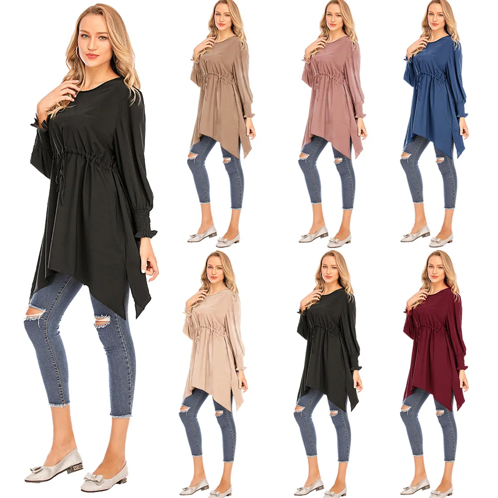 Женская блузка с длинным рукавом Abaya свободная Длинная в турецком и