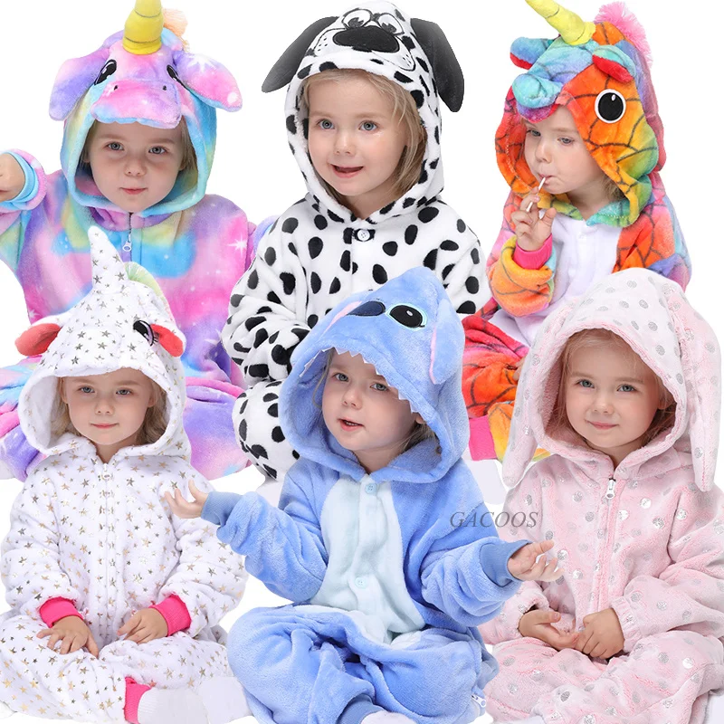 Kuguurumi/Комбинезоны; Детские пижамы с единорогом для малышей; одеяло с рисунками животных; зимняя одежда для сна для мальчиков и девочек с пандой и единорогом; Jumspuit; одежда для сна