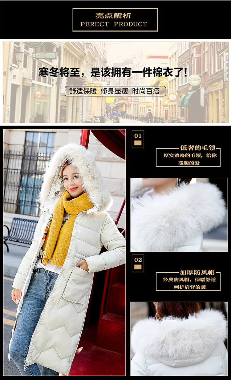Оба тапочка могут быть на холодную погоду 2019 Новое поступление Для женщин зимняя куртка с капюшоном, отделанным мехом длинная; подошва