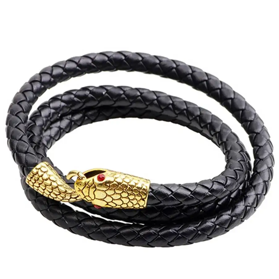 Black Gold 68cm 1 шт. панк пеньковая оплетка Серфер заклепки широкий кожаный браслет с пряжкой браслет манжета браслет для мужчин женщин ювелирные изделия подарок Прямая поставка - Окраска металла: Black Gold 68cm
