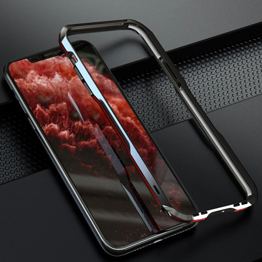 Чехол-бампер с металлической рамкой для iPhone 11 Pro Max, двусторонний противоударный защитный чехол, двойной цветной чехол с сегментированным краем, установленная крышка