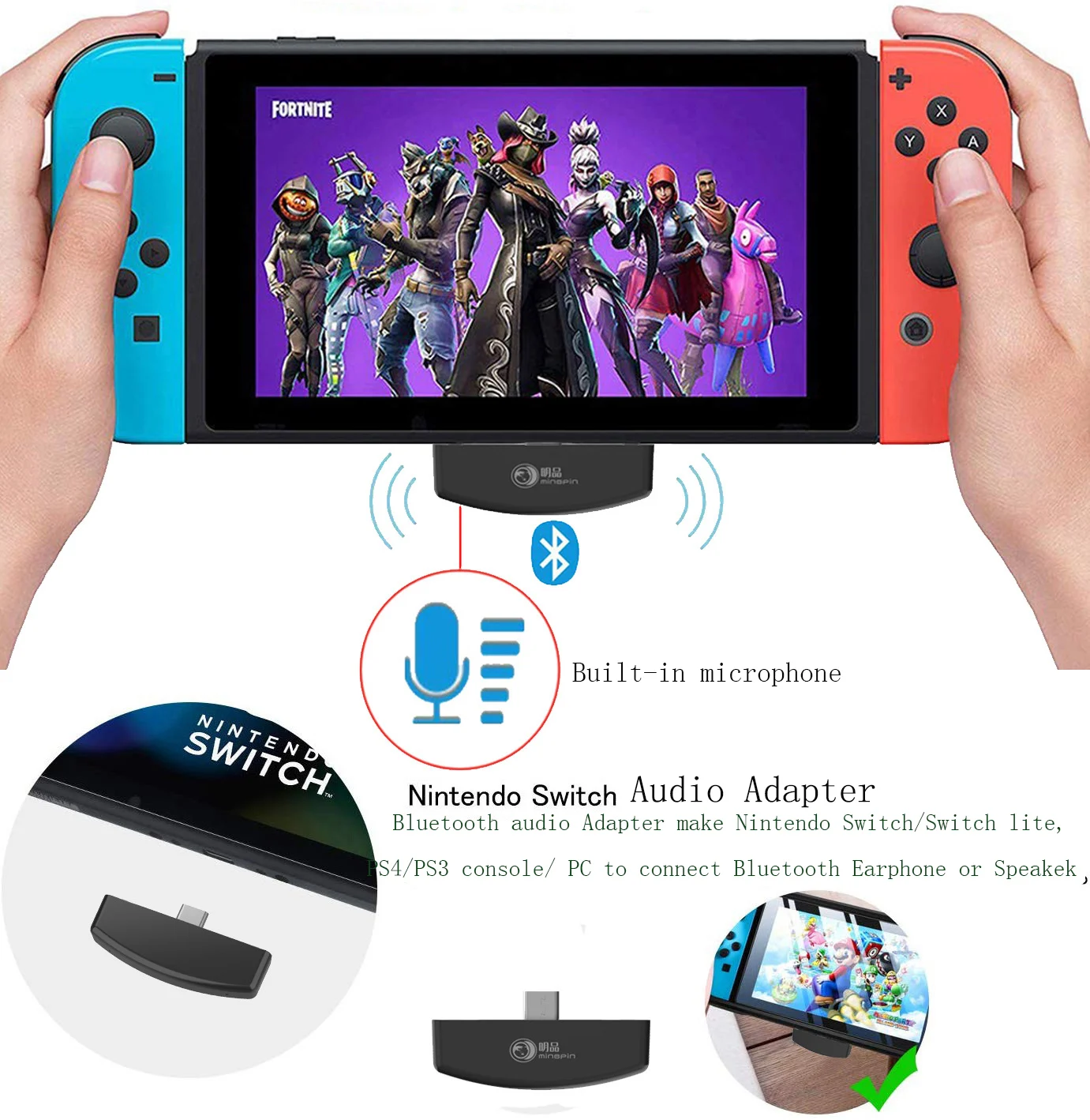 Bluetooth 5.0 Audio 3.5mm Transmitter Adapter for