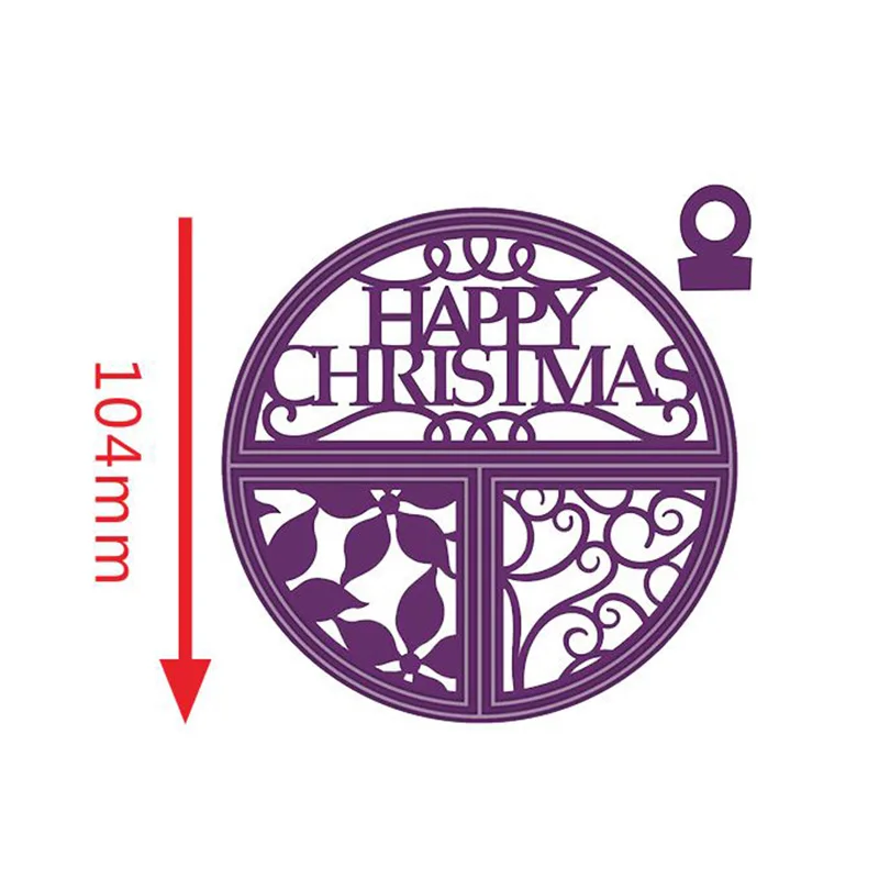 

Metal Cutting Dies Happy Christmas Lace Round Frame Stencils Card Making Scrapbooking Photo Album Embossing Craft New Dies 2019