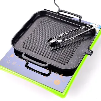 

Maifan Stone Induction Cooker Grill Pan Household Korean Non-stick Smokeless Cassette Grill Barbecue Steak Teppanyaki Pan Grill