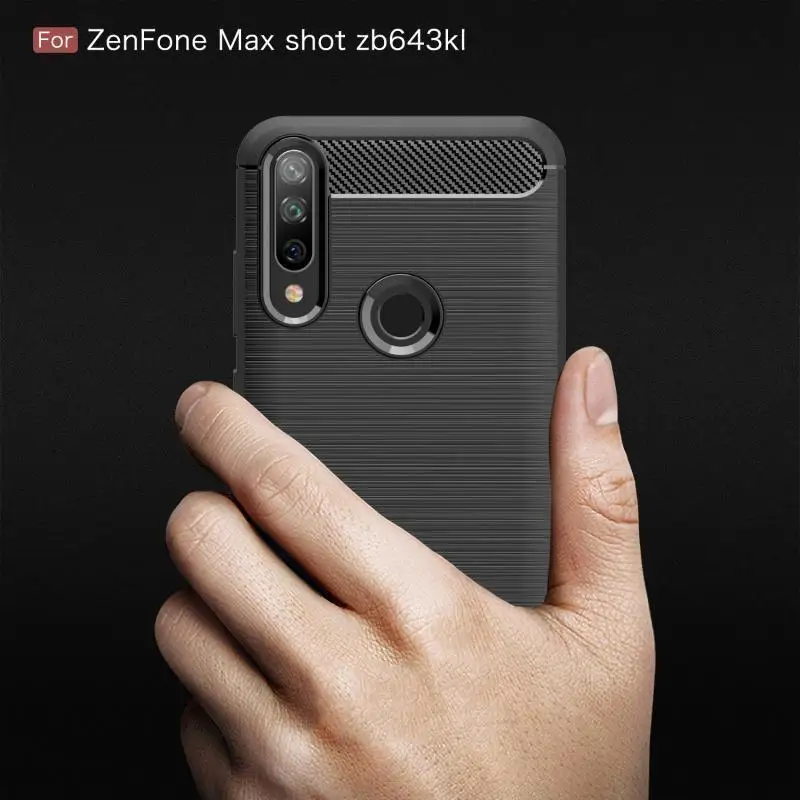 Защитный чехол для Asus Zenfone Max Shot ZB643KL мягкий из углеродного волокна ASUS MAX Pro M1 M2 ZB633KL