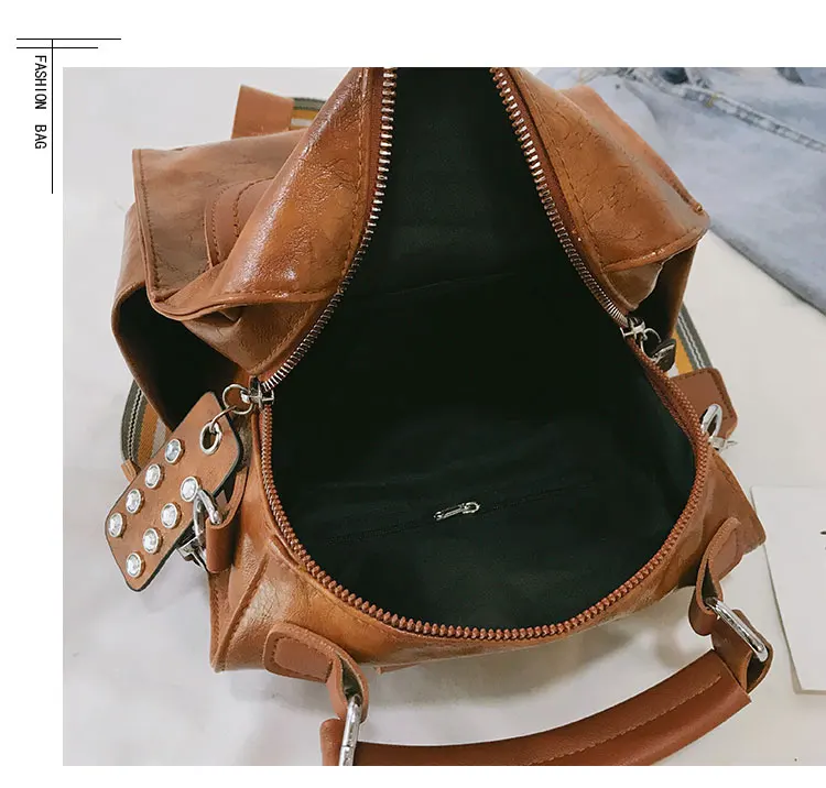 Модный женский кожаный рюкзак, винтажная школьная сумка с заклепками, рюкзаки для девочек-подростков, маленькая дорожная сумка через плечо, Feminina Mochila
