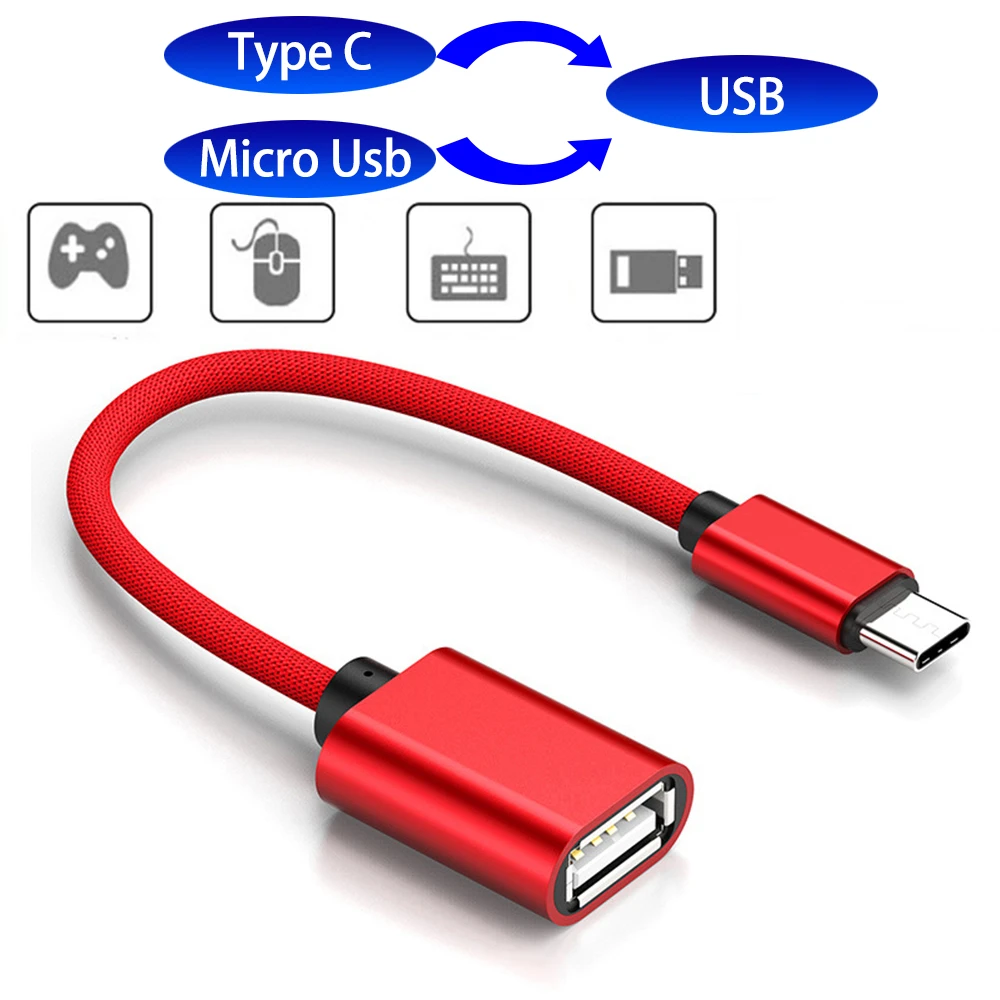 Cable Micro USB tipo C A Adaptador USB, convertidor de Cable de datos para Xiaomi, Samsung y Huawei, 2 tipos|Transformadores y adaptadores de teléfonos| AliExpress