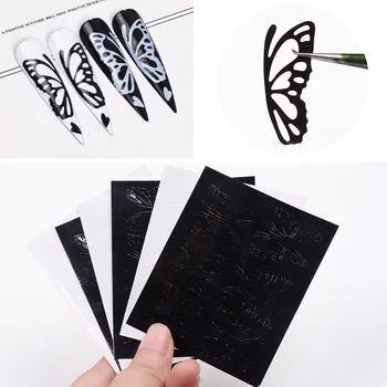

3D Nail Sticker Black White Butterfly Pattern Transfer Beautiful Decals Decoration Nail Art Wraps DIY Design Accessories