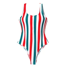 Duguj2019 купальник монокини полосатый купальник пуш-ап открытая спина сексуальный пуш-ап летний цельный слинг Полосатый Мягкий Бикини Пляжная одежда