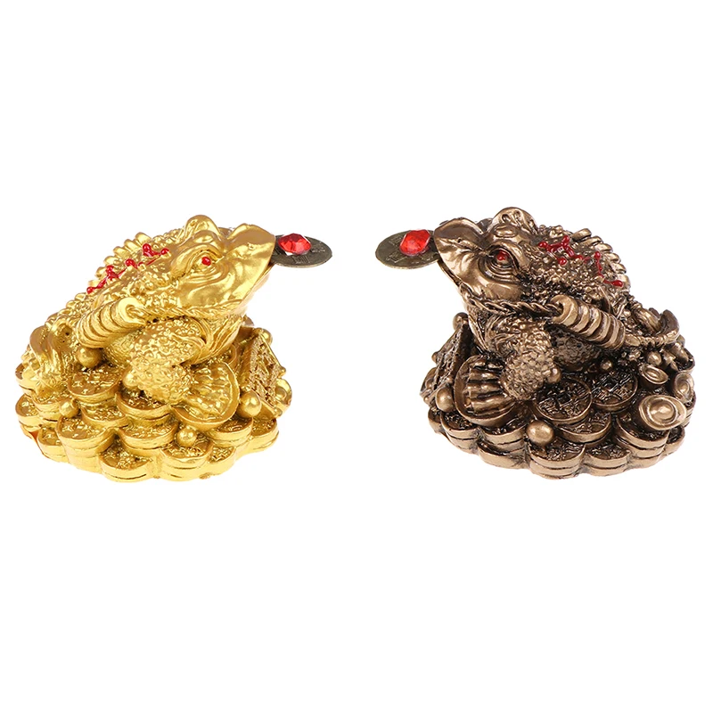 Chinese Golden Frog Toad Coin Feng Shui LUCKY Fortune Wealth Home Office Decoration Tabletop Ornaments Lucky Gifts