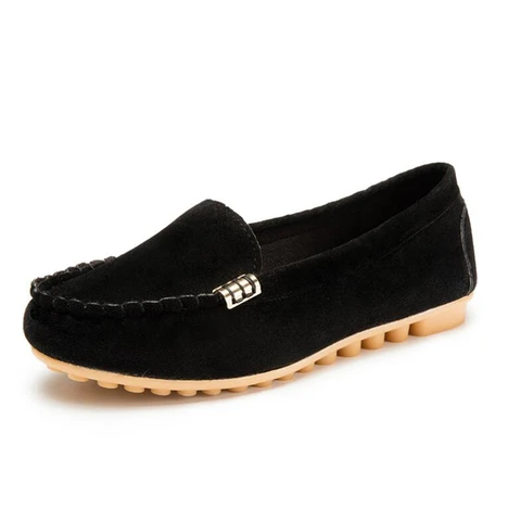 Flats Shoes Female Casual Loafers Shoes Slips Leather Flat Women's Spring Autumn Soft Round Toe Shoes