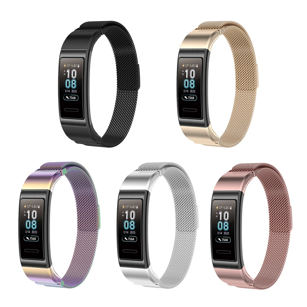 

High-End Strap For Huawei Band 4 Pro / Band 3 / Band 3 Pro Bracelet 19.2mm Watchbands Stainless Steel Watch Strap Metal Band