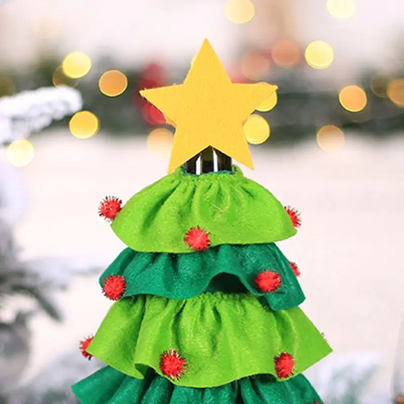 Christmas Tree Star Design Wine Bottle Cap Stopper Set Holiday Party Dinner Sealing Cover Kids Gifts Home Decor