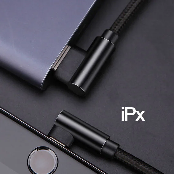 Вы первый микро usb type C кабель 90 градусов быстрая зарядка Usb-c кабель type-c шнур данных зарядное устройство для iPhone 8 X samsung Xiaomi - Цвет: Black for iPhone