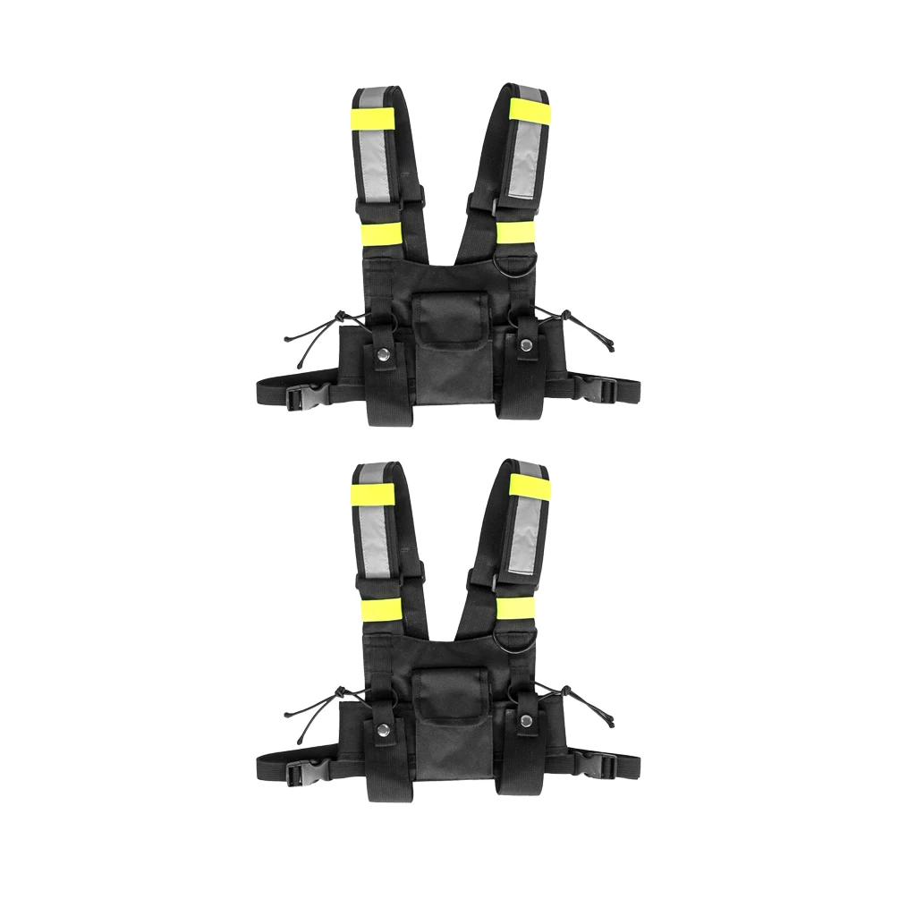 2xUniversal радио нагрудный карман Жгут Мешок разгрузочный жилет Rig, Hands Free