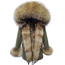 Women Real Fox Fur Coat Winter Waterproof Jacket Long Thick Warm Parkas Windbreaker Casual Clothes Oversized S-7xl Outerwear