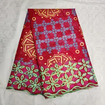 

Red 2019 New Settings Guinea Brocade Fabric,High Quality Bazin Riche 5 Yard/pc,Senegal Garment Tissu Africa Traditional Cloth